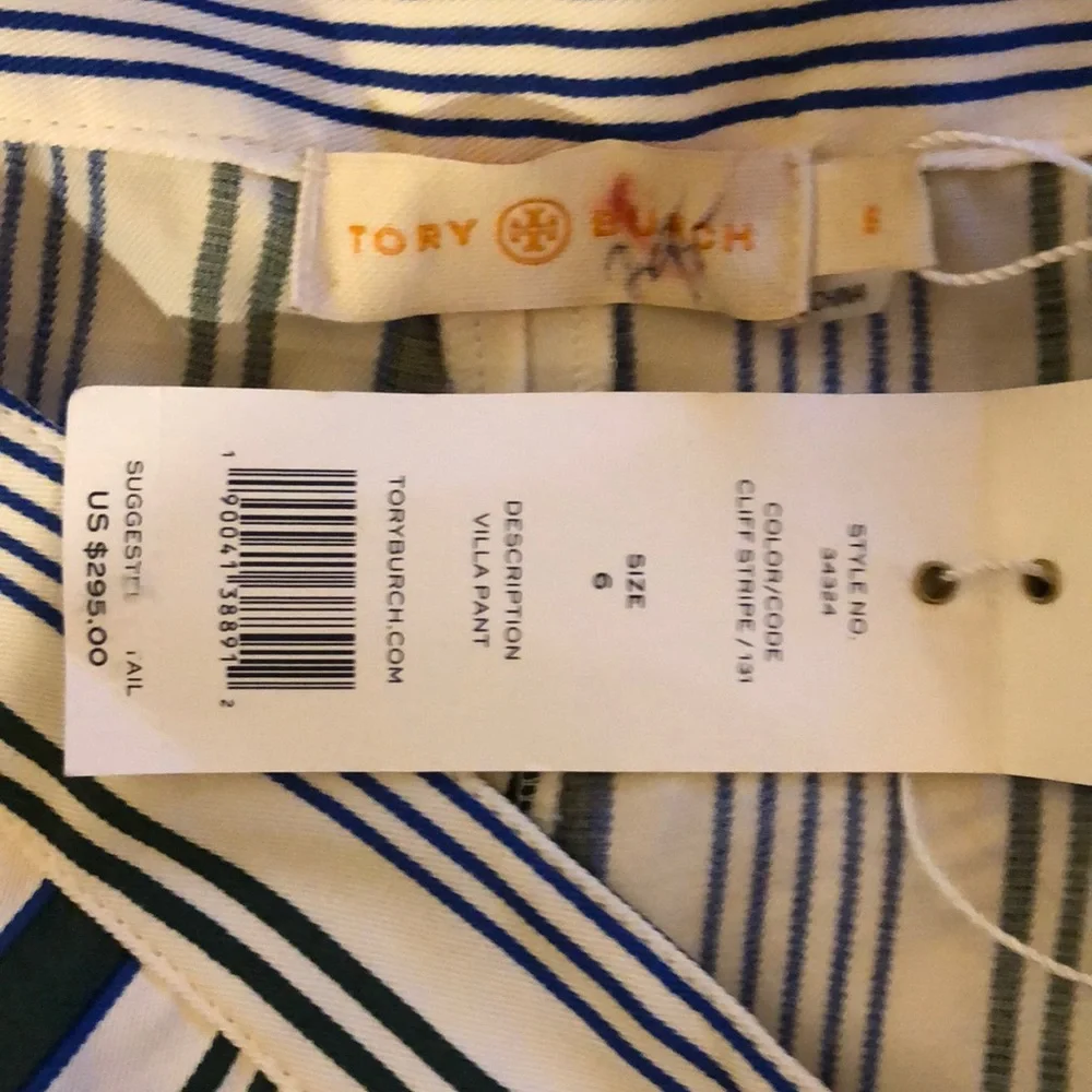 Tory Burch Villa Striped Straight-Leg Pants